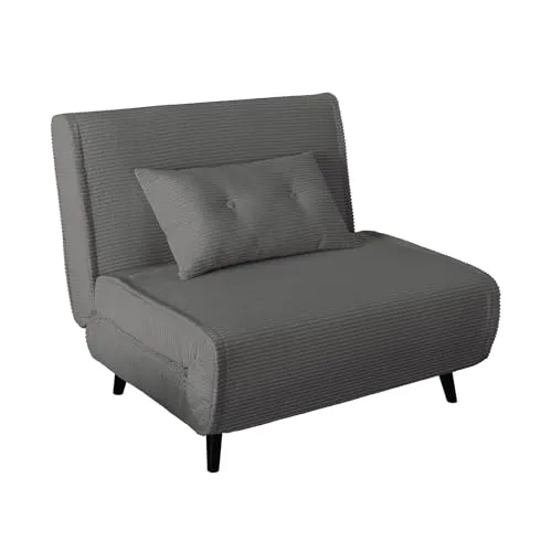 Riess-Ambiente Relaxsessel SMART MULTIFUNCTION 100cm grau - Sessel mit Bettfunktion, weicher Cordbezug für hohen Komfort und ideal für kleine Räume – perfekt für Gäste und entspannte Stunden.