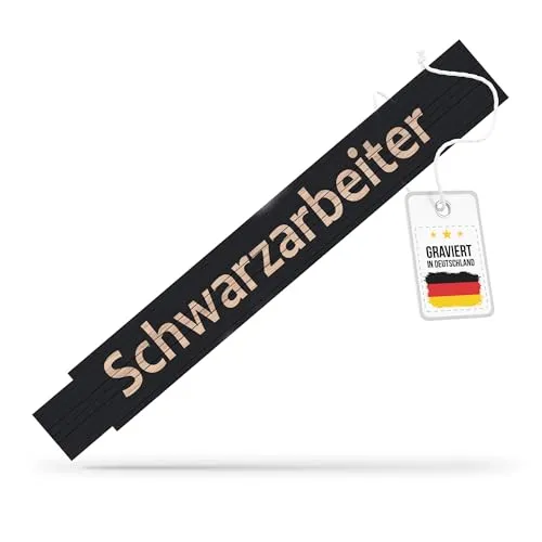andSmile Zollstock schwarz - Meterstab mit Spruch Schwarzarbeiter - lustiger Zollstock aus hochwertigem Buchenholz - lustige Geschenke für Männer, Papa, Handwerker, zum Vatertag, Geburtstag