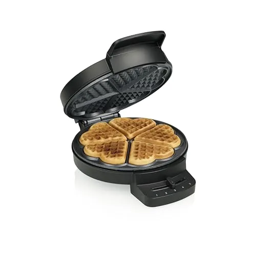 PRINCESS Waffeleisen DeLuxe 01.132378.01.001, 1000 W, 5 herzförmige Waffeln