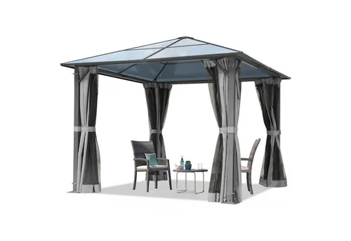 TOOLPORT Moonlight 3x3m Hardtop Gartenpavillon in grau von Toolport