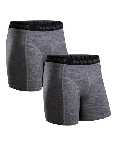 DANISH ENDURANCE Merino Boxershorts Herren (1er|2er Pack) - Retroshorts für Herren aus 18,5 Mikron Merinowolle, atmungsaktiv und geruchshemmend – ideal für Abenteuer und sportliche Aktivitäten.