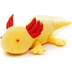 Uni-Toys - Axolotl (gelb mit roten Augen) - 32 cm (Länge) - Plüsch-Wassertier - Plüschtier, Kuscheltier