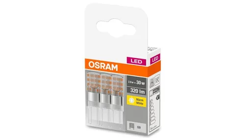 3PAK Żarówka LED G9 KAPSUŁKA 2,6W = 30W 320lm 2700K Ciepła OSRAM Base