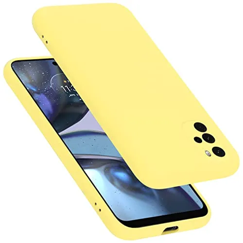 Cadorabo Hülle kompatibel mit Motorola Moto G22 Hülle Silikon Handyhülle für Moto G22 Case aus flüssigem Silikon- Kratzfeste und stoßfeste dünne TPU Schutzhülle - Liquid GELB