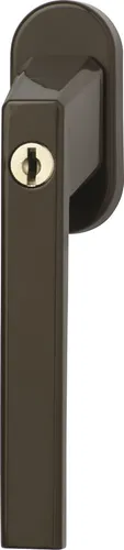 ABUS FG110 Abschließbarer Fenstergriff - Sicherheitsgriff mit Druckzylinder, Braun - Sicherheitsgriff mit 7 mm Vierkantstift für Kunststoff-, Aluminium- und Holzfenster. Ideal als Kindersicherung. Einfach zu montieren und zuverlässig im täglichen Einsatz für mehr Sicherheit im Zuhause.