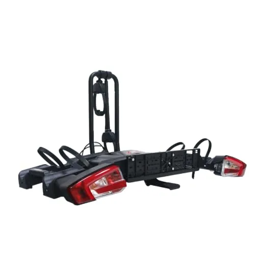 SwissOutdoor Fahrradträger E-Bike klappbar 2 Fahrräder 60kg für Anhängerkupplung | LED Rückleuchten | abschließbar | 13-poliger Stecker | faltbar | für SUV Kombi Van | Fatbike MTB Trekkingrad