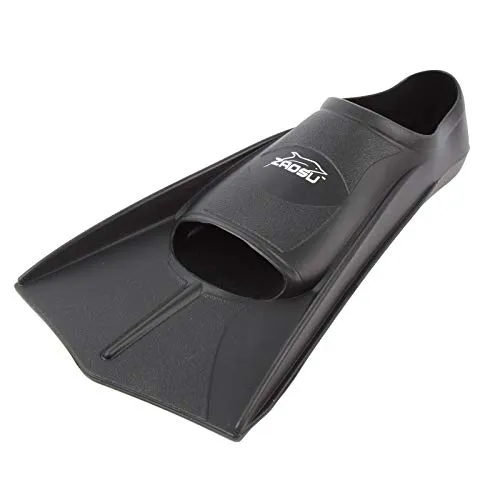 ZAOSU Unisex Trainingsflossen | Kurzflossen für Erwachsene und Kinder, Größe: 37/38, Farbe: Schwarz - Hochwertige Silikonflossen mit stromlinienförmigem Design für optimales Technik- und Kraftausdauer-Training im Wasser. Ideal für Schwimmer aller Leistungsstufen, bieten sie enormen Vortrieb bei geringem Widerstand.