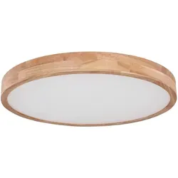 Globo 41745-48 LED Holz Design Deckenleuchte - Moderne Deckenleuchte mit Holzoptik, dimmbar und mit Fernbedienung. Ideal für stimmungsvolle Beleuchtung in Ihrem Wohnraum, bis zu 3100 Lumen und verstellbare Farbtemperaturen von 3000K bis 6000K.