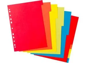 Kartonregister Herlitz, A4, blanko Taben, Euro-Lochung, Recycling-Karton, 1 Satz 10-teilig mit 2 x 5 Farben