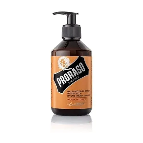 PRORASO YELLOW WOOD&SPICE BEARD BALM 300 ml - After Shave, pflegt und zähmt den Bart mit einem warmen, würzigen Duft für ein gepflegtes Erscheinungsbild.