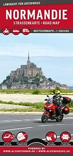 MoTourMaps Normandie Auto- und Motorradkarte 1:300.000: reißfest • wasserfest • beschreibbar (MOTOURMAPS: Laminierte Auto- und Motorrad-Straßenkarten für unterwegs)