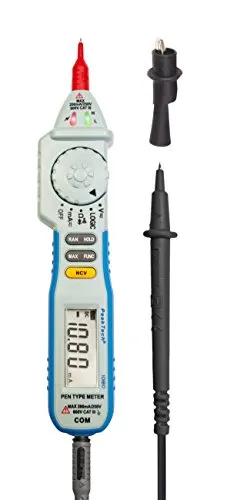 PeakTech Multimeter P 1080 - Digital Stiftmultimeter mit NCV - Multimeter in handlicher Stiftform mit berührungsloser Spannungsanzeige. Ideal für präzise Messungen von Spannung, Strom und Widerstand bis CAT III 600V.