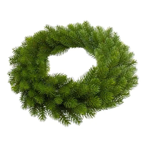 Künstlicher Edel Tannenkranz 48 cm - Halbbunden Weihnachtskranz - Kunst Adventskranz aus hochwertigem Spritzguss, mit naturgetreuen Tannenspitzen, ideal als vielseitige Deko für Weihnachten und Advent, mehrfach wiederverwendbar ohne lästiges Nadeln.