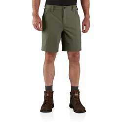 Carhartt RIPSTOP LIGHTWEIGHT WORK SHORT 104198 - basil - W36 - Wanderhosen: Leichte Stretch-Ripstop-Arbeitsshorts mit schweißableitenden Eigenschaften, ideal für aktive Tage. Rugged Flex® sorgt für Bewegungsfreiheit, während FastDry® Feuchtigkeit ableitet und Gerüche bekämpft.