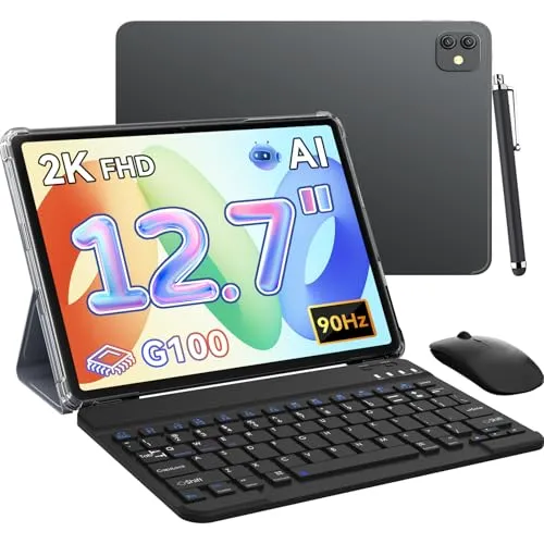 Blackview Link8 Tablet 13 Zoll mit Tastatur,36GB RAM+256GB ROM Gaming Tablets,Gemini AI Octa Core G100 Android 15 Tablet,8400mAh 16MP+13MP 90Hz 2K FHD Display/Widevine L1/5G WiFi/Face ID/Maus/Stift