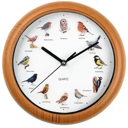 EASYmaxx Wanduhr mit 12 Singvogelstimmen - 25 cm
