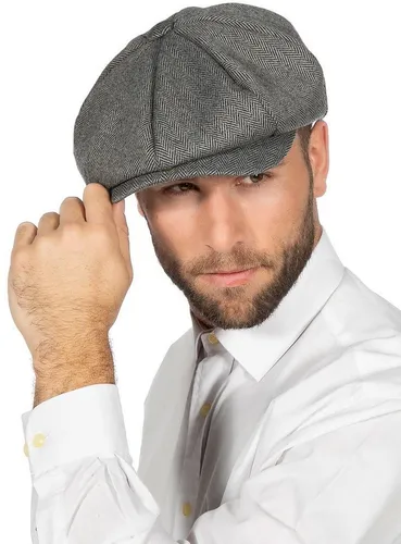 Metamorph Kostüm 20er Jahre Schiebermütze grau - 20er Jahre Kostümzubehör, stylische Schirmmütze aus 100% Polyester in Einheitsgröße, perfekt für authentische Vintage-Outfits.