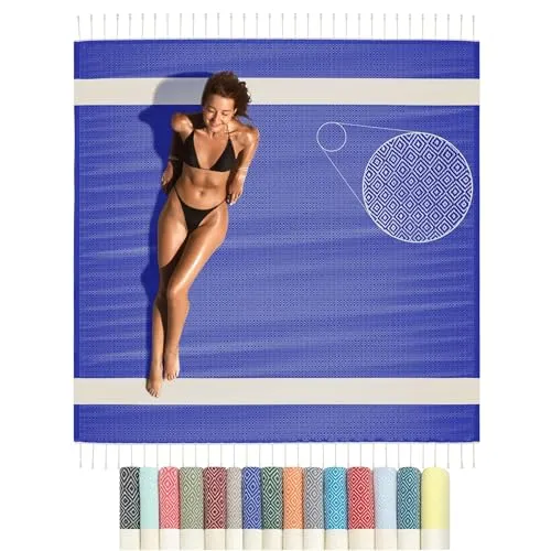 Flora Furora Saunahandtuch XXL 200x200 cm in blau von Flora Furora