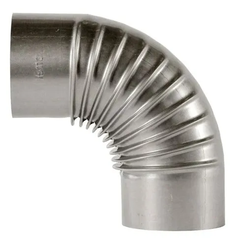 FireFix Ofenrohrbogen 90° Ø 130 mm feueraluminiert gerippt Rohr Bogen Ofen Kamin