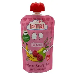 FruchtBar Quetschi Himbeer, Banane, Birne 100g Beutel Fruchtpüree