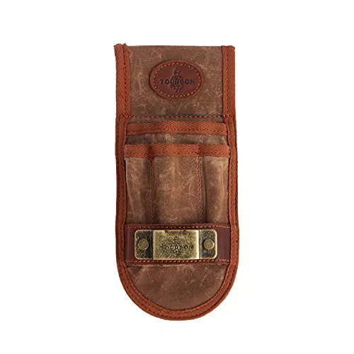 TOURBON Werkzeuggürtelholster aus gewachstem Segeltuch und Leder, mit Maßbandhalter für Elektriker, Werkstatt, Braun