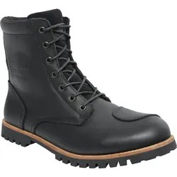 iXS Oiled Leather Motorradschuhe schwarz 46 - Motorradstiefel aus vollnarbigem Rindsleder mit Komfort-Fussbett und verstärktem Knöchel für optimalen Schutz und Stil auf jeder Fahrt.