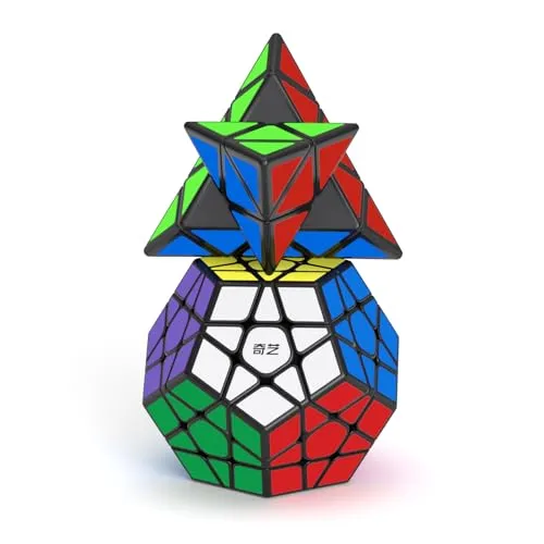 ROXENDA Zauberwürfel Set, Speed Würfel Set mit Pyramide Dodekaeder Speedcube, Einfaches Drehen & Glatt Spielen