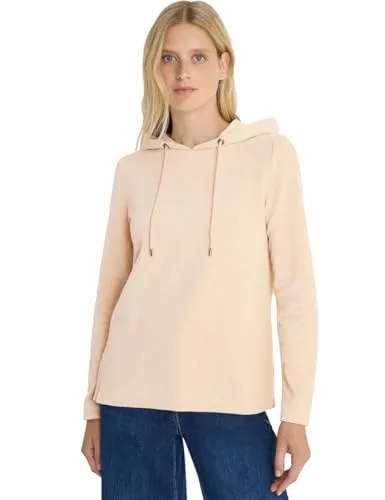 CECIIL Kapuzenshirt für Damen in Oat Milk Beige, Größe XXL - Das bequeme Langarm-Kapuzenshirt von CECIL ist ideal für lässige Outfits. Der weiche Stoff aus 77% Baumwolle sorgt für hohen Tragekomfort und die Kapuze mit Tunnelzug bietet zusätzlichen Schutz bei wechselhaftem Wetter.