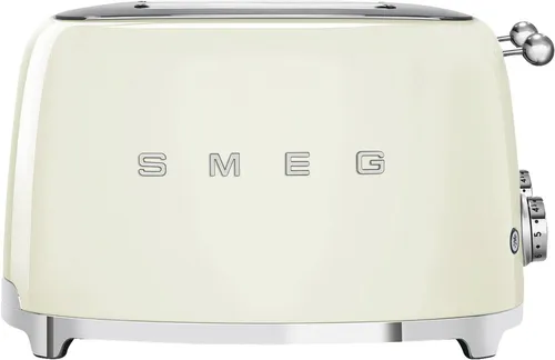 Smeg TSF03CREU 4-Schlitz Toaster (beige) - Toaster mit 4 Schlitzen, stilvolles Retro-Design und gleichmäßige Röstung für leckeres Frühstück.