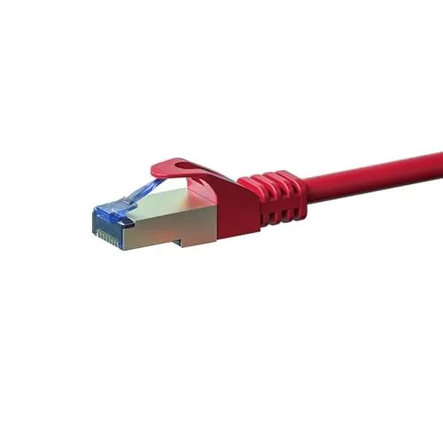 Danicom CAT 6a Netzwerkkabel LSOH - S/FTP - 1 Meter - Rot, POE, Ethernet, LAN, Patchkabel, Datenkabel, RJ45 - für Serverschränke, Switches, Router, Modems!