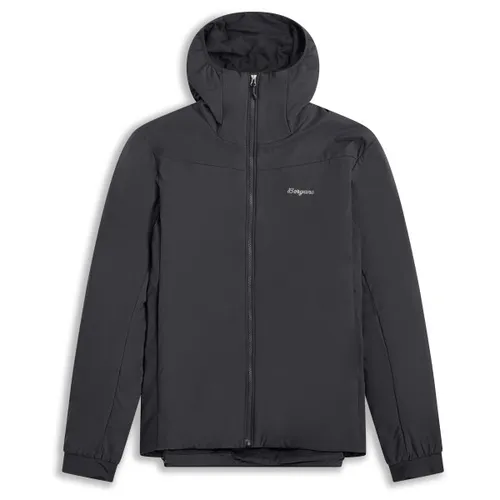 Bergans Holo Insulated Hood Wanderjacke M Schwarz/Dunkelgrau - Die Holo Insulated Hood Jacke kombiniert Funktionalität und Stil. Perfekt für Outdoor-Abenteuer und den Alltag – wind- und wasserabweisend, mit hervorragender Wärmeisolierung und vielseitig einsetzbar.