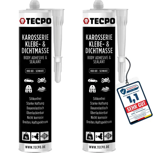 2x370g TECPO KAROSSERIE KLEBE und DICHTMASSE SCHWARZ KAROSSERIEKLEBER KLEBEMASSE