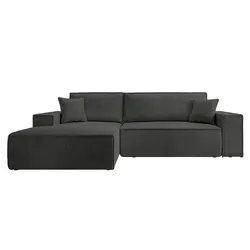 Ecksofa mit Schlaffunktion Farese, grau - Modernes Ecksofa in grau mit Schlaffunktion und Stauraum. Hoher Sitz- und Liegekomfort, ideal für Gäste. Perfekt für Ihr Wohnzimmer!