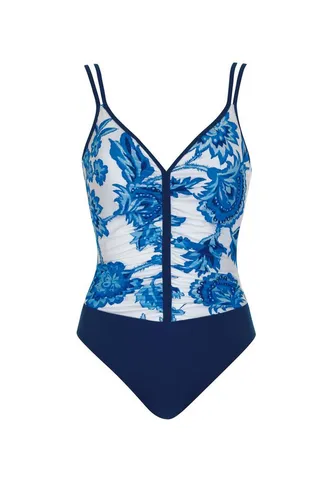 Sunflair Damen Badeanzug blau-weiß 44 / D
