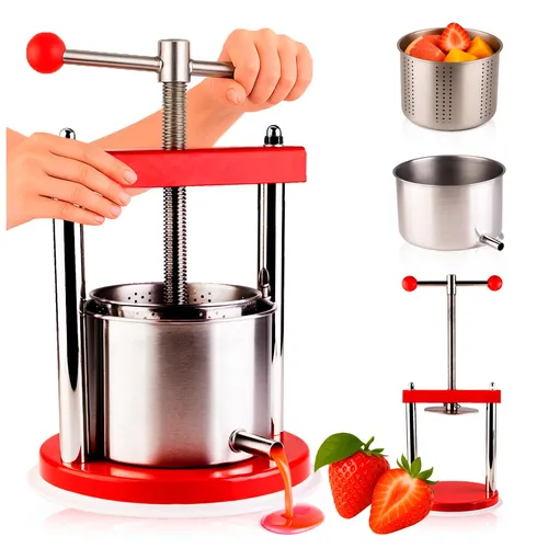 SuperButelki.pl – Rahmenpresse für Obst, 1,5 Liter, Entsafter, Käse, Öl, Edelstahl, multifunktional