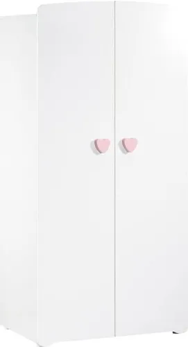 BABYPREIS Neue Basic Babyzimmer Garderobe 2 Türen - Pink Heart Buttons