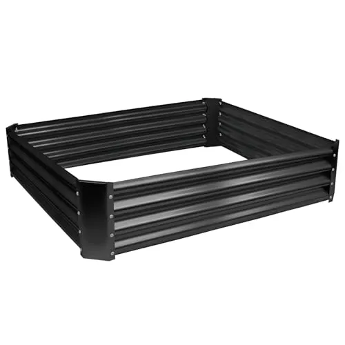 Harbour Housewares 1x Anthrazit 120cm x 120cm Quadratisch Galvanisierter Stahl Hochbeet für den Garten - Groß Draussen Gemüse Wachsen Pflanzer Trog Kasten