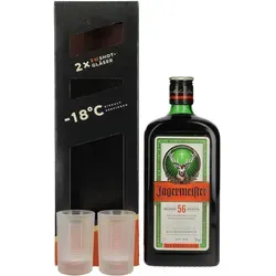 Jägermeister 35% Vol. 0,7l Geschenkbox mit 2 Shotgläsern