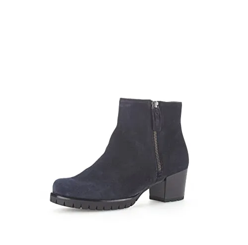 Gabor Veloursleder Stiefelette in Dunkelblau 38,5 EU - Wanderschuhe aus hochwertigem Veloursleder, mit 5 cm Blockabsatz für optimalen Tragekomfort und stilvollem Casual-Look.