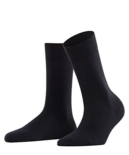 FALKE Damen Socken Sensitive Berlin W So Wolle Baumwolle mit Komfortbund 1 Paar, Blau Dark Navy 6370, 39-42
