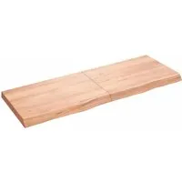 vidaXL Waschtischplatte aus Eichenholz - Waschplätze: Handgefertigte Massivholzplatte mit Naturkante, ideal für individuelle Badezimmerlösungen und sofort einsatzbereit dank lackierter Oberfläche.
