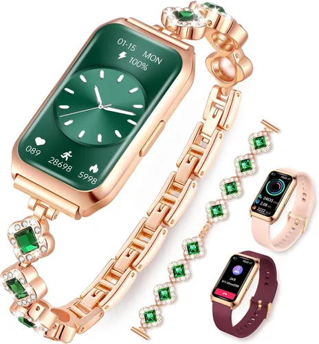 Homailida Smartwatch 1.47 Zoll Bluetooth Anrufe Fitness Uhr Damen