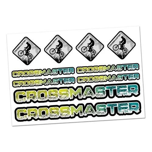 10er Set Cross Master Aufkleber Blau Spielaufkleber Modellbau Seifenkiste