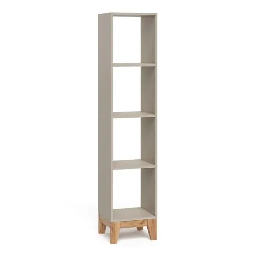 VitaliSpa Kinderregal Malia, Cashmere/Artisan, 35.2 x 159.5 cm - Praktisches Kinderregal für Spielzeuge und Bücher. Bietet vier offene Fächer für stilvolle Aufbewahrung und fördert Ordnung im Spielzimmer. Ideal für Faltboxen 30x30 cm. Pflegeleichte Spanplatte sorgt für Langlebigkeit.