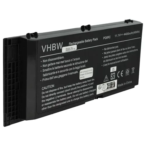 vhbw 1x Akku kompatibel mit Dell Precision M6600, M6800, M4600, M6700, M4700, M4800 Notebook (4400 mAh, 11,1 V, Li-Ion)