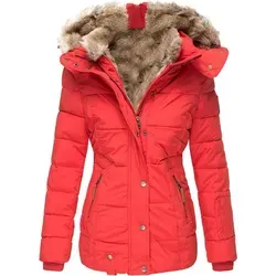 Damen Winterjacke Steppjacke mit Abnehmbarer Kapuze von mc star