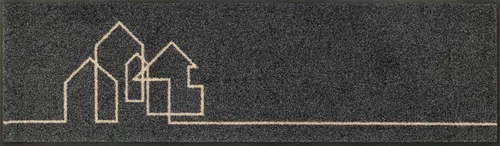 wash+dry Fußmatte Linestreet 35x120cm - Waschbar und Rutschfest - Premium Fußmatte für innen und überdachten Außenbereich, waschbar bis 60°C, rutschfest und trittschalldämmend, ideal für Allergiker und Tierbesitzer.