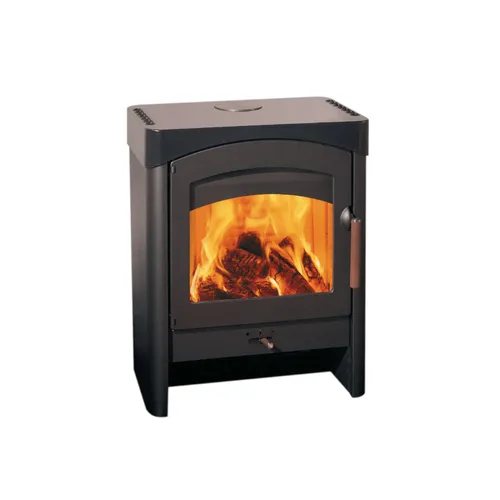 Austroflamm Kaminofen Pallas - 9 kW Heizleistung - Kaminofen im Landhausstil mit 9 kW, ideal für bis zu 90 m². Genießen Sie wohltuende Wärme und die Möglichkeit, auf drei Kochplatten zu kochen. Perfekt für Niedrigenergiehäuser dank externem Luftanschluss.