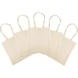 Idea-Home Einkaufstasche 110980, natur, aus Baumwolle, faltbar, mit Henkeln, 38 x 42cm, 5 Stück