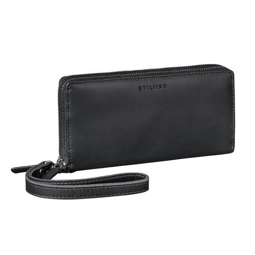 STILORD 'Poppy' 3-in-1 XL Leder Geldbörse Damen - Damen-Geldbörse mit Handyfach, 12 Kartenfächern und RFID-Schutz. Vielseitig tragbar als Clutch oder Geldbeutel, ideal für alle wichtigen Dinge.
